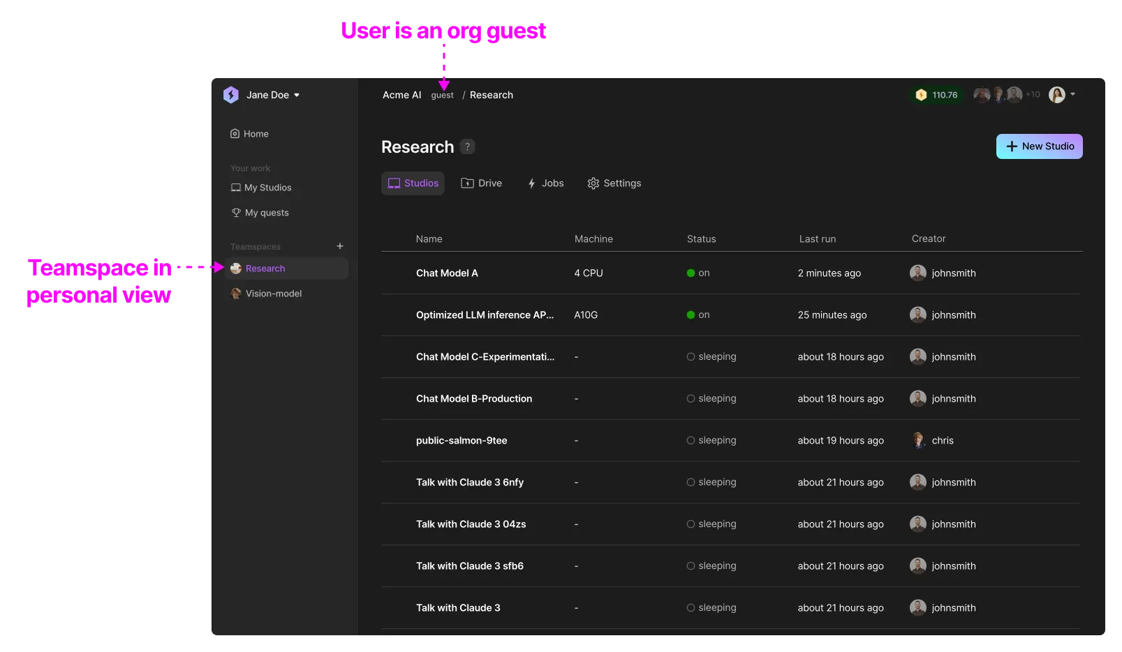 You can invite guests to a teamspace without giving access to the entire org.