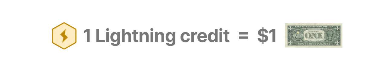 1 Lightning AI credit = $1 US dollar.