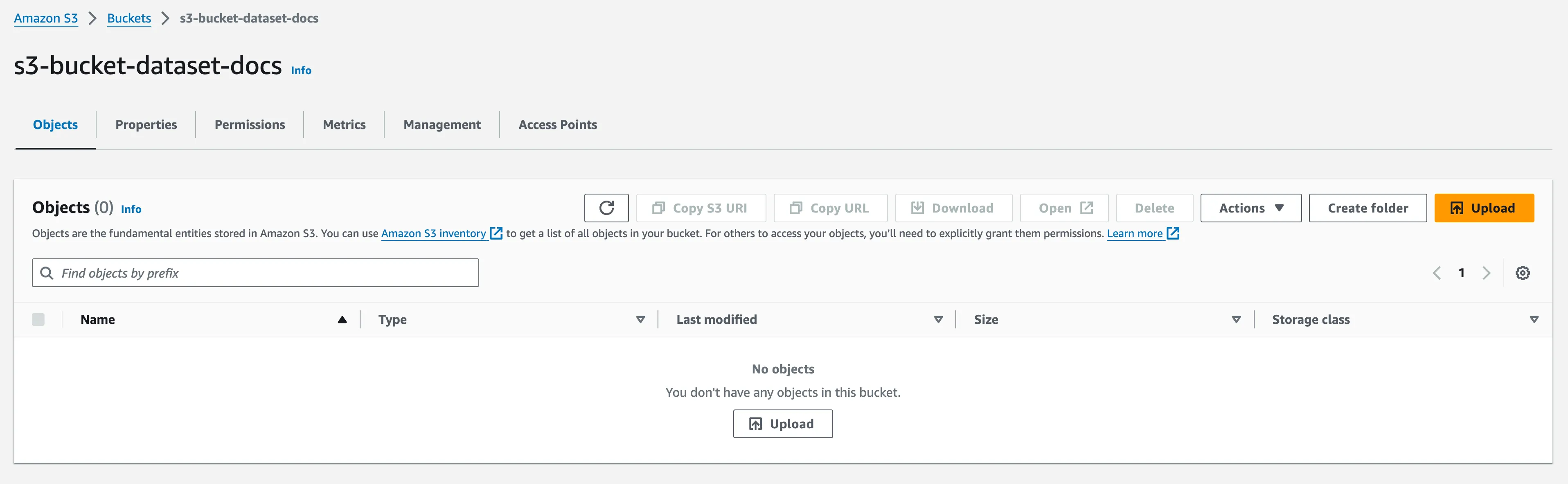 Create a new private S3 bucket on AWS