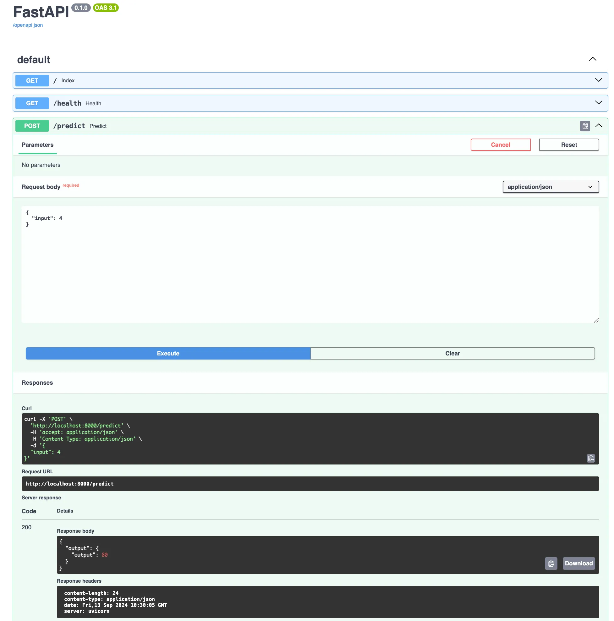 LitServe Swagger docs