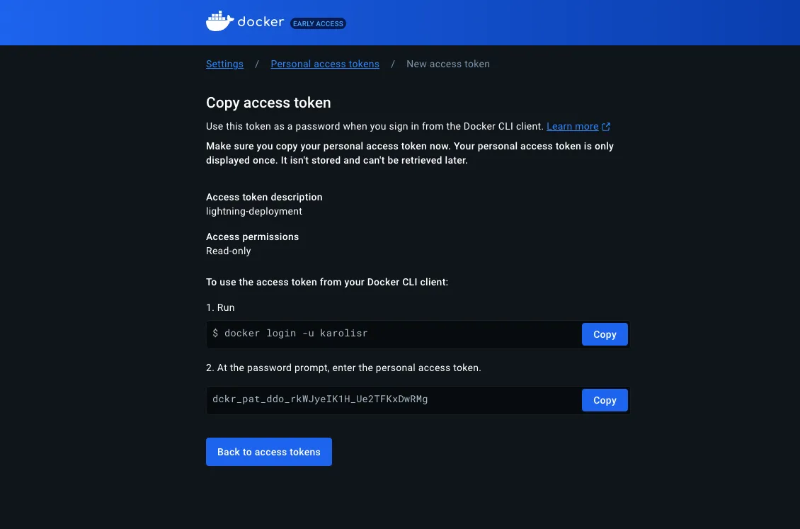 Once generated, copy the personal access token